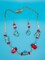 Turquoise Magnesite and Red Coral Necklace and Earring SET product 2